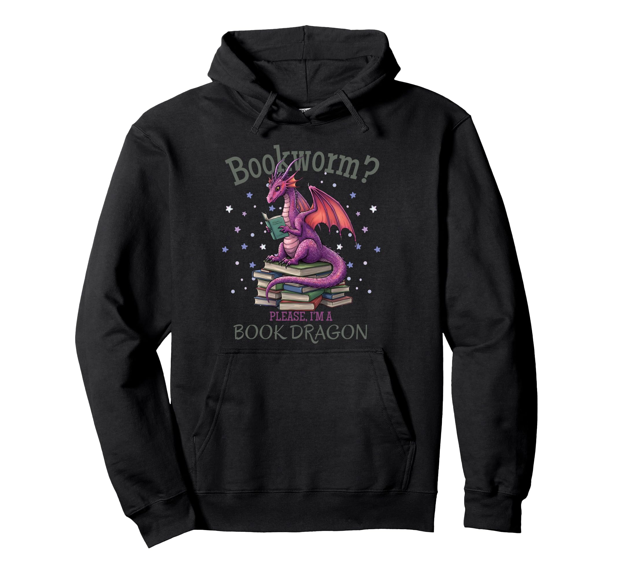 Distressed Bookworm Dragons Reading Hoodie - Aesthetic Graphic Men Women - T-Shirt, Sweatshirt, Hoodie