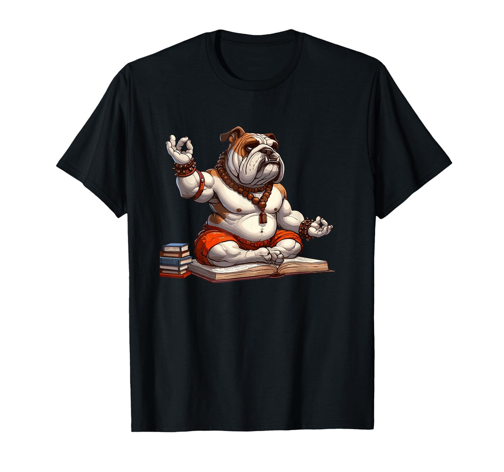 Meditation Bulldog Yoga Pose Relaxing Animal T-Shirt - Graphic Print Unisex - T-Shirt, Sweatshirt, Hoodie