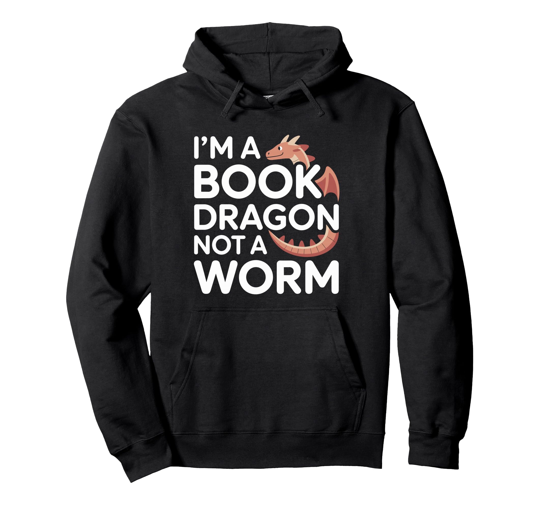 Im Book Dragon Not Worm Funny Book Hoodie - Minimalist Print Unisex - T-Shirt, Sweatshirt, Hoodie