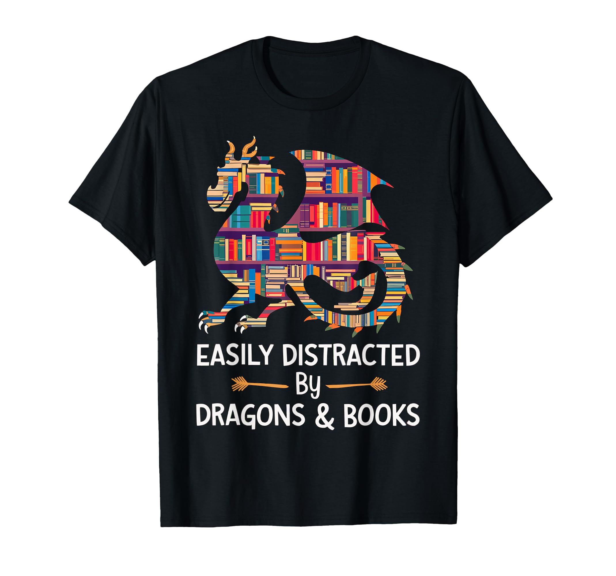 Easily Distracted Dragons And Books T-Shirt - Novelty Apparel for Adults - T-Shirt, Sweatshirt, Hoodie