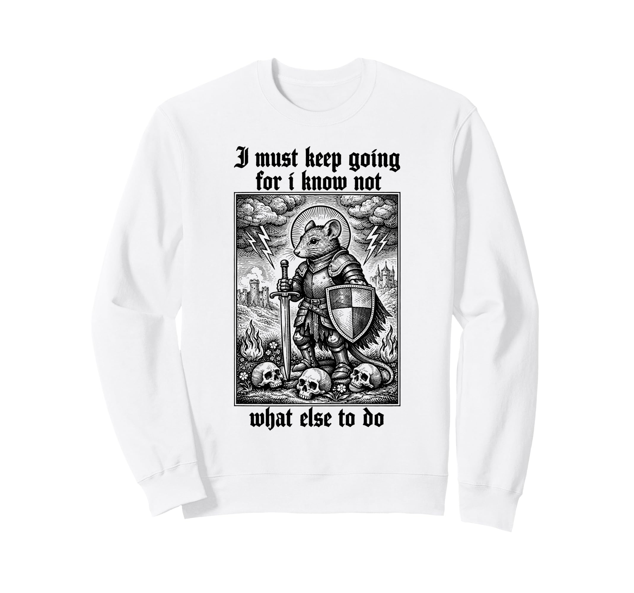 Medieval Knight Mouse Renaissance Sweatshirt - Trendy Graphic Men Women - T-Shirt, Sweatshirt, Hoodie