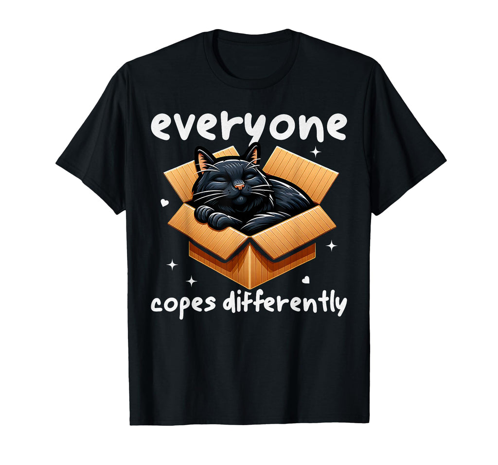 Everyone Copes Differently Cat Napping T-Shirt - Unique Graphic Men Women - T-Shirt, Sweatshirt, Hoodie