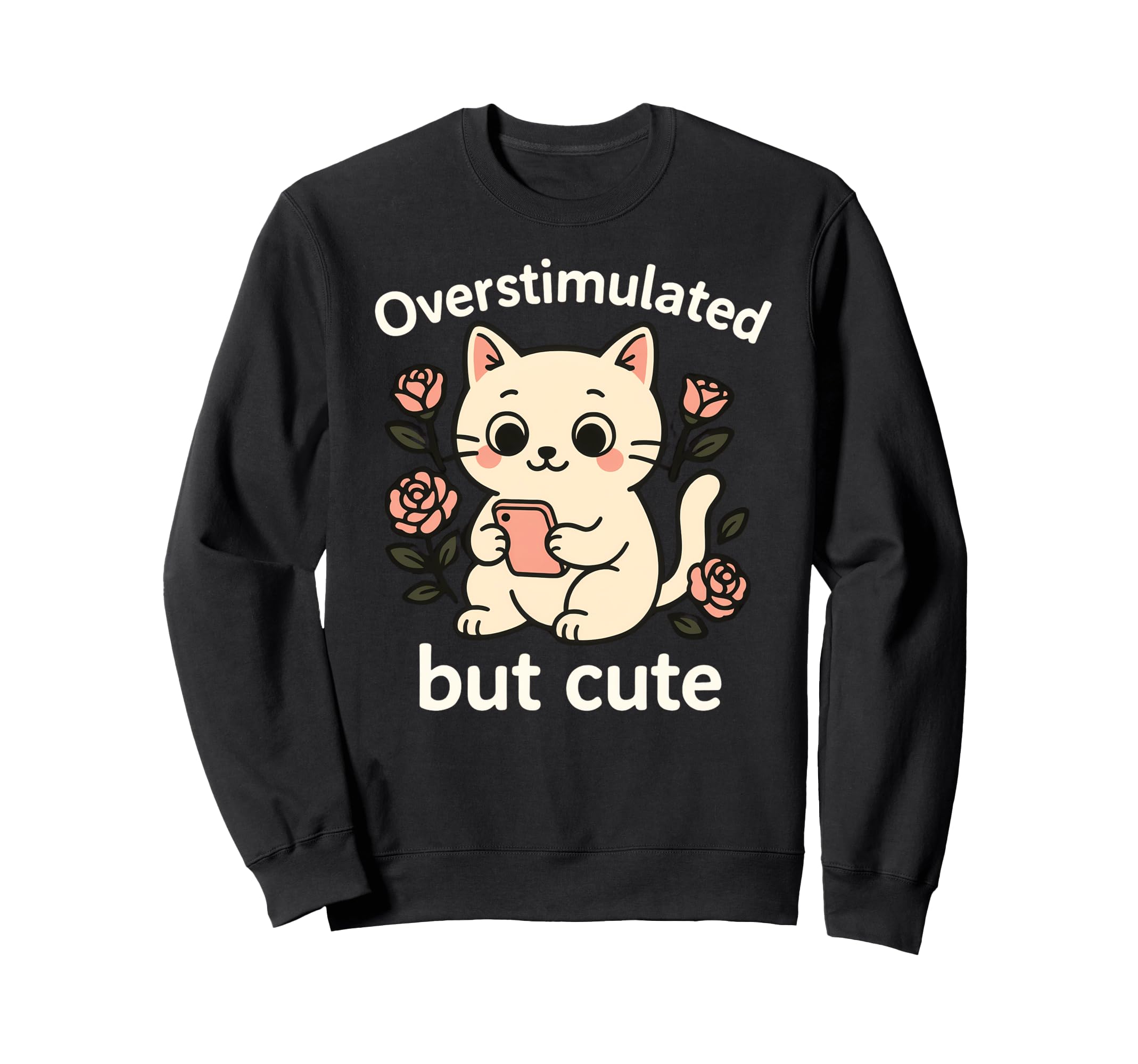 Overstimulated Funny Anxiety Gen Z Sweatshirt - Unique Graphic for Adults - T-Shirt, Sweatshirt, Hoodie