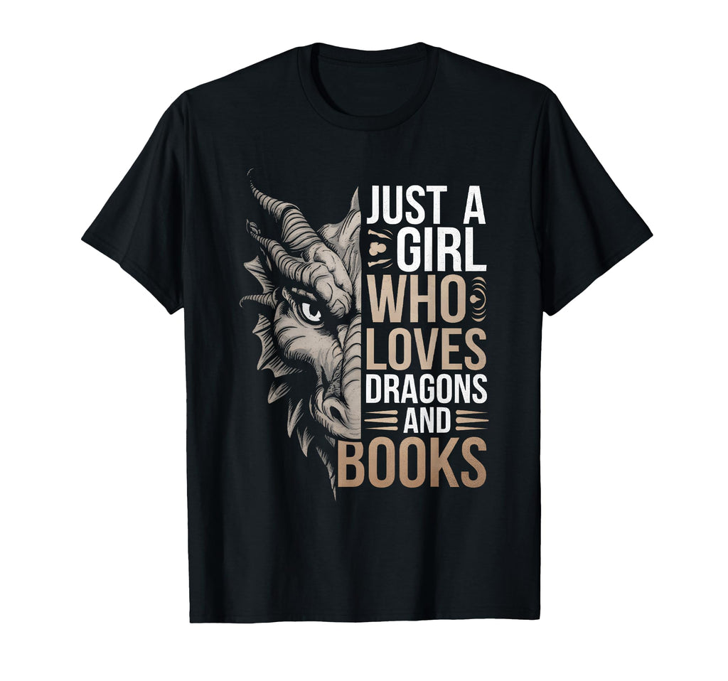 Just Who Loves Dragons And Books T-Shirt - Novelty Apparel Men Women - T-Shirt, Sweatshirt, Hoodie
