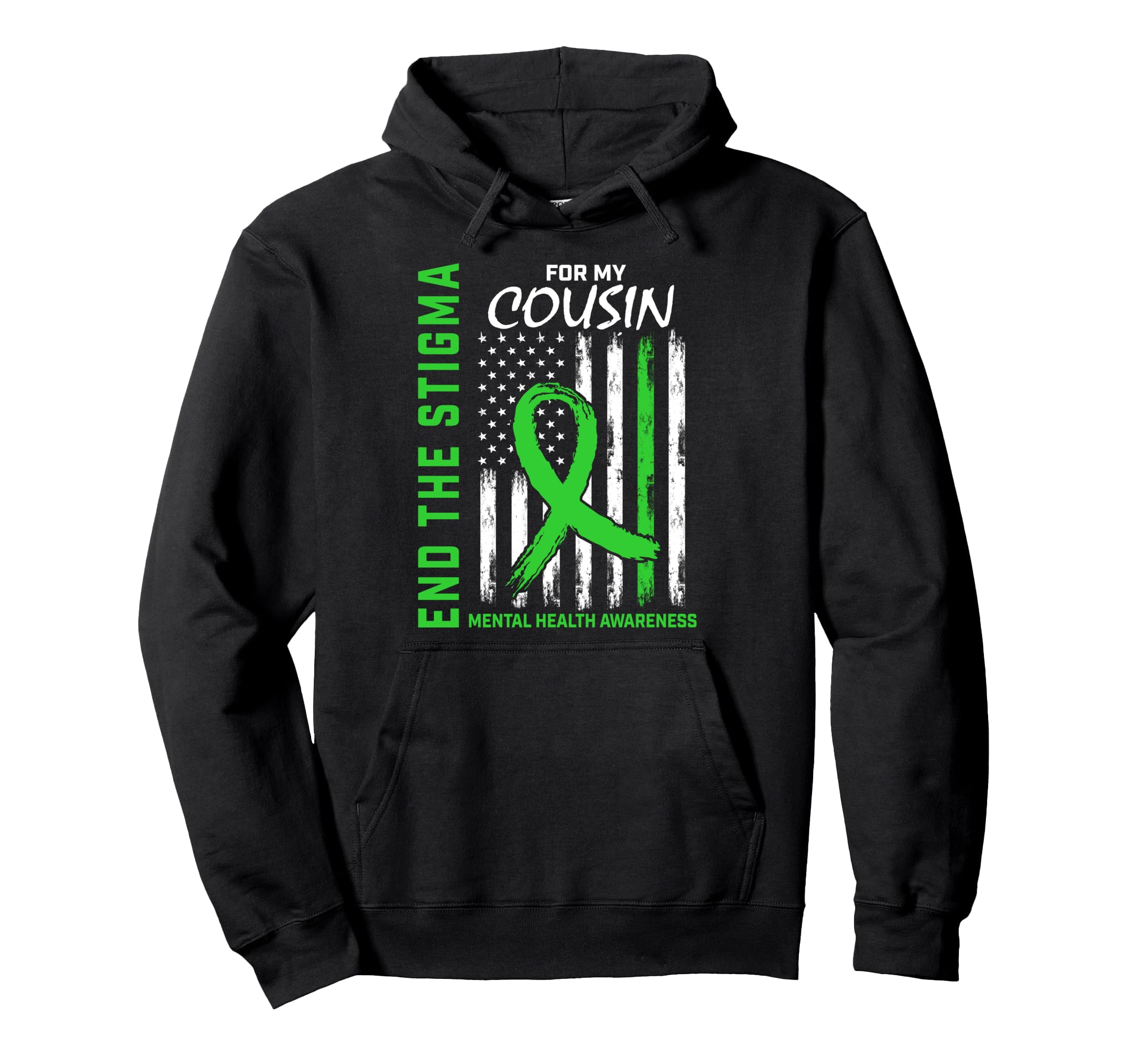 Green Ribbon Mental Health Awareness Hoodie - Custom Art Print for Adults - T-Shirt, Sweatshirt, Hoodie