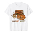 Cozy Bookworm Orange Cat Books And Coffee T-Shirt - Graphic Print Unisex - T-Shirt, Sweatshirt, Hoodie