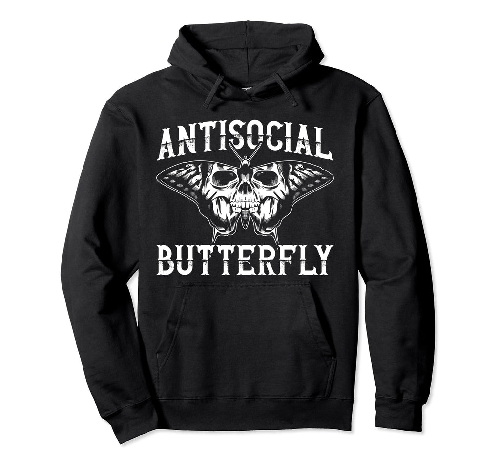 Antisocial Butterfly Funny Introvert Hoodie - Fun Novelty Design Men Women - T-Shirt, Sweatshirt, Hoodie