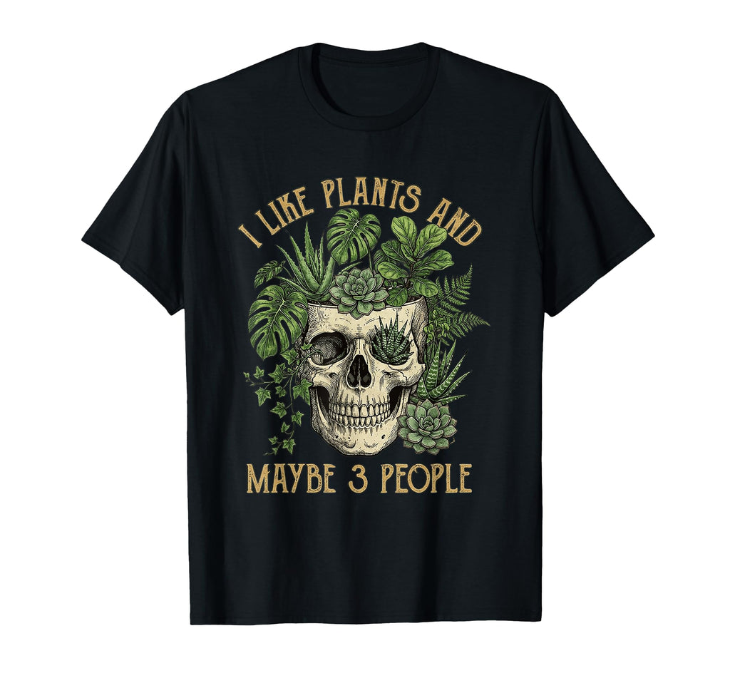 Funny Introvert Plant Lover Botanical Skull T-Shirt - Unique Graphic Unisex - T-Shirt, Sweatshirt, Hoodie
