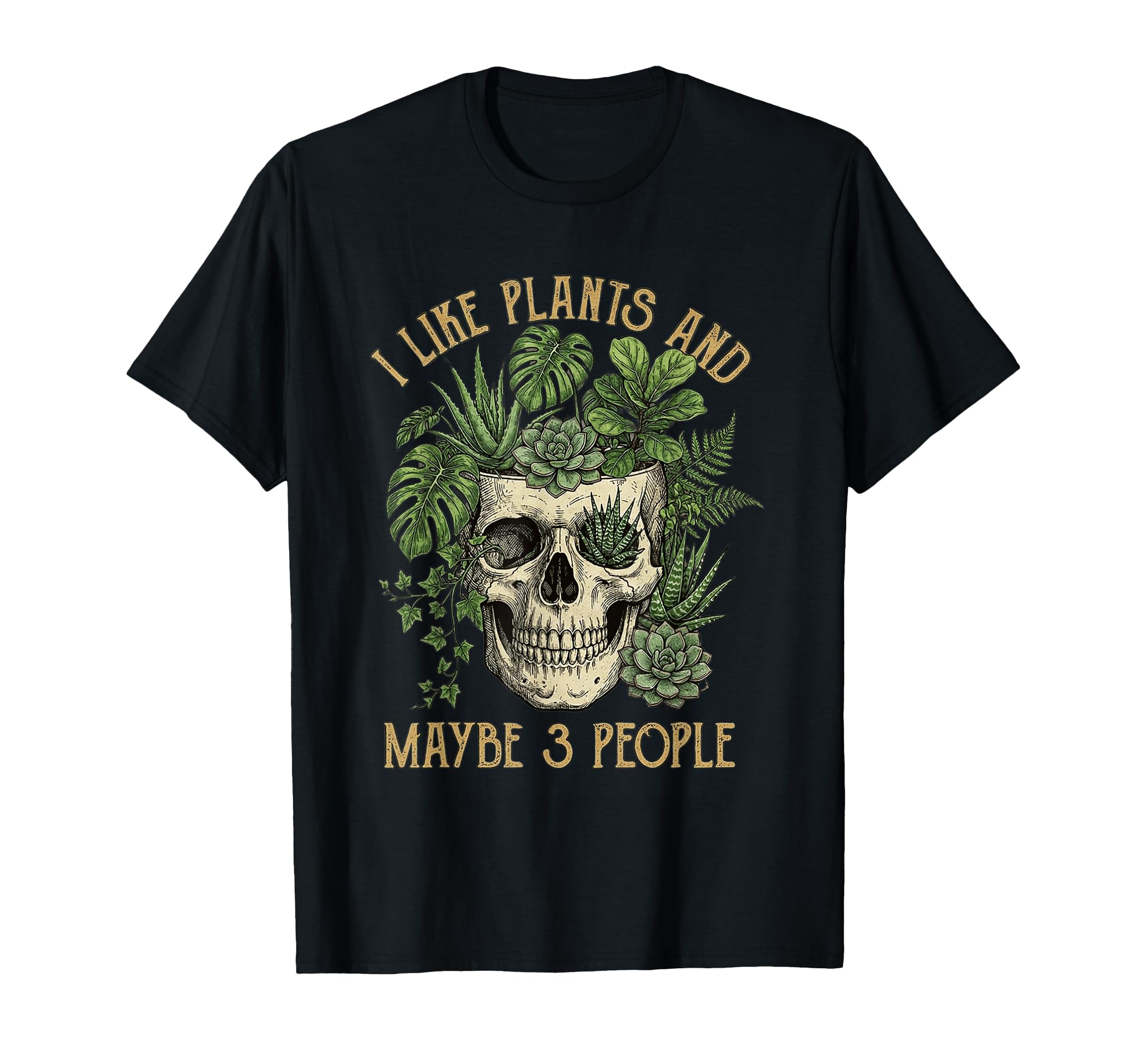 Funny Introvert Plant Lover Botanical Skull T-Shirt - Unique Graphic Unisex - T-Shirt, Sweatshirt, Hoodie