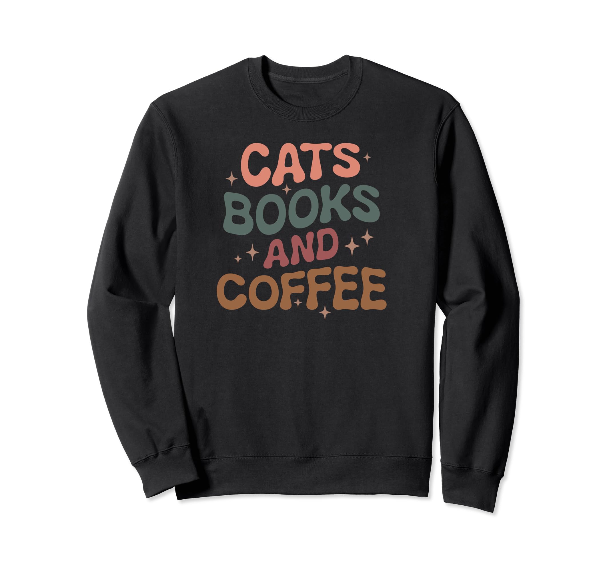 Cats Books And Coffee Sweatshirt - Minimalist Print Unisex - T-Shirt, Sweatshirt, Hoodie