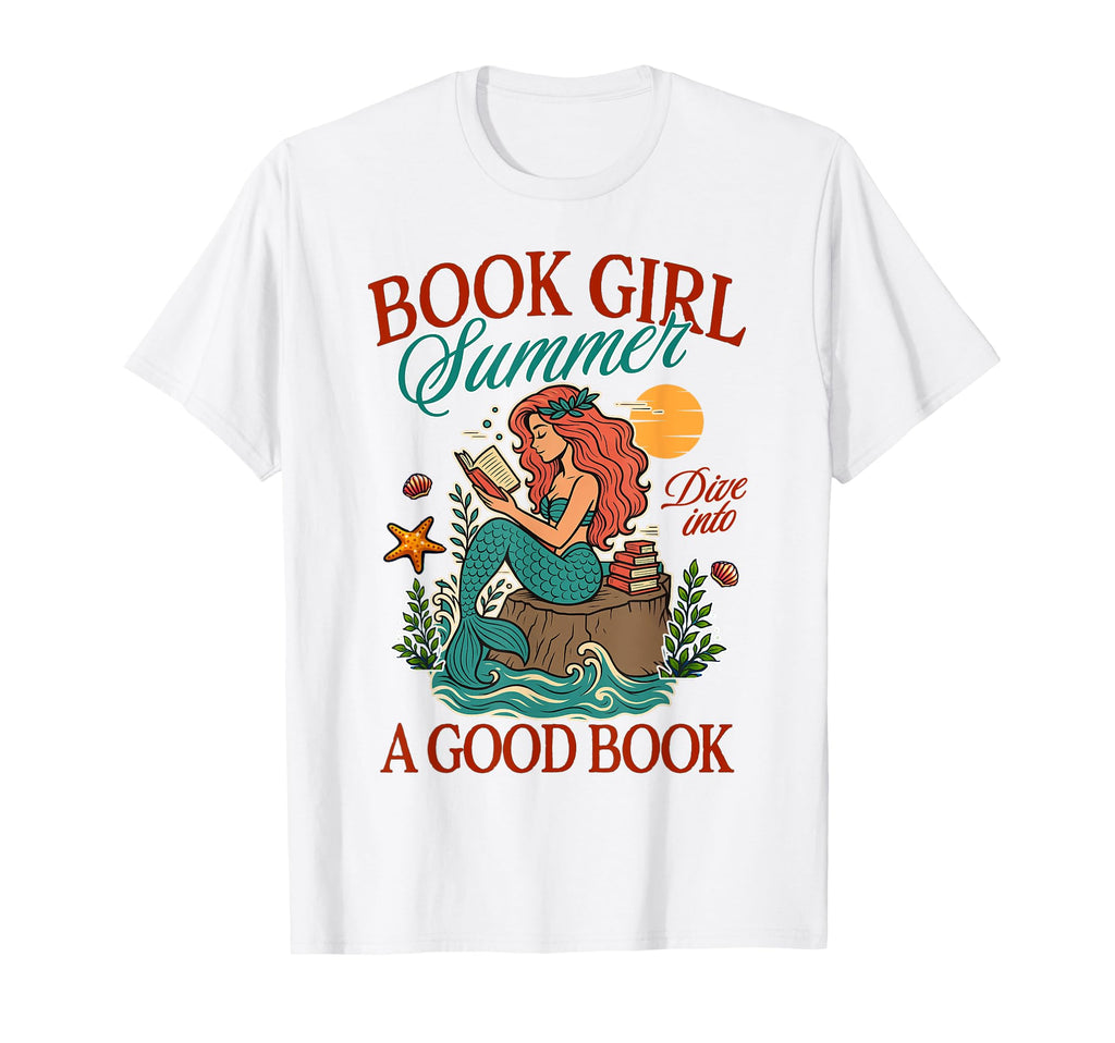 Reading Book Lover Book Summer Dives Into T-Shirt - Unique Graphic Unisex - T-Shirt, Sweatshirt, Hoodie