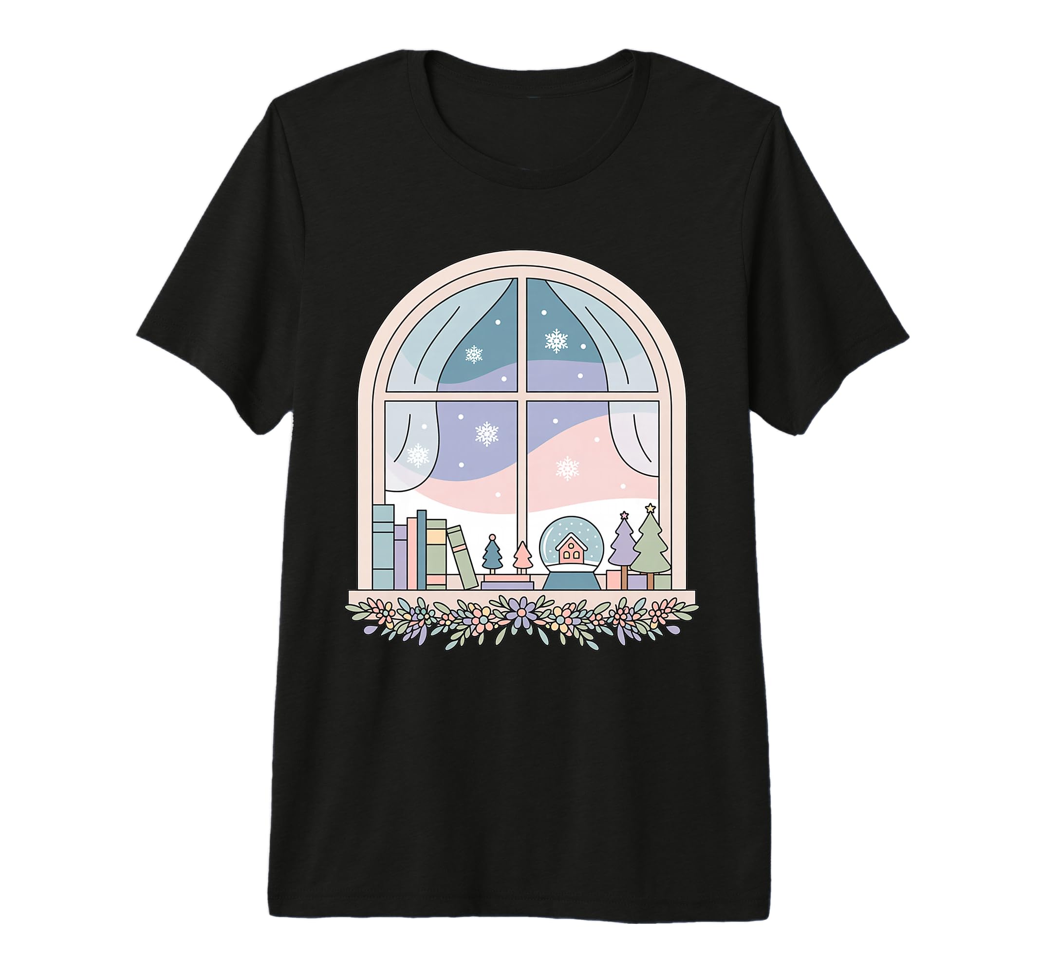 Cozy Winter Book Lover Art Tri Blend T-Shirt - Unique Graphic Men Women - T-Shirt, Sweatshirt, Hoodie