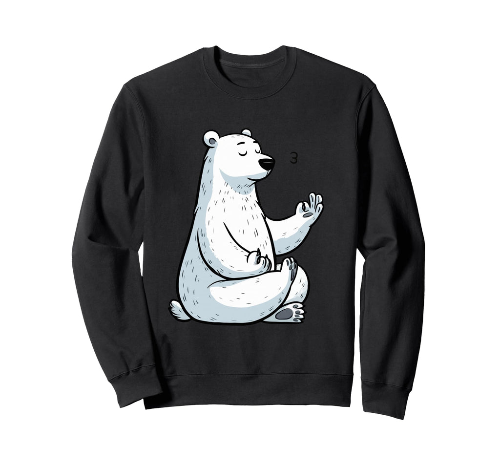 Meditation Polar Bear Yoga Pose Sweatshirt - Minimalist Print Unisex - T-Shirt, Sweatshirt, Hoodie
