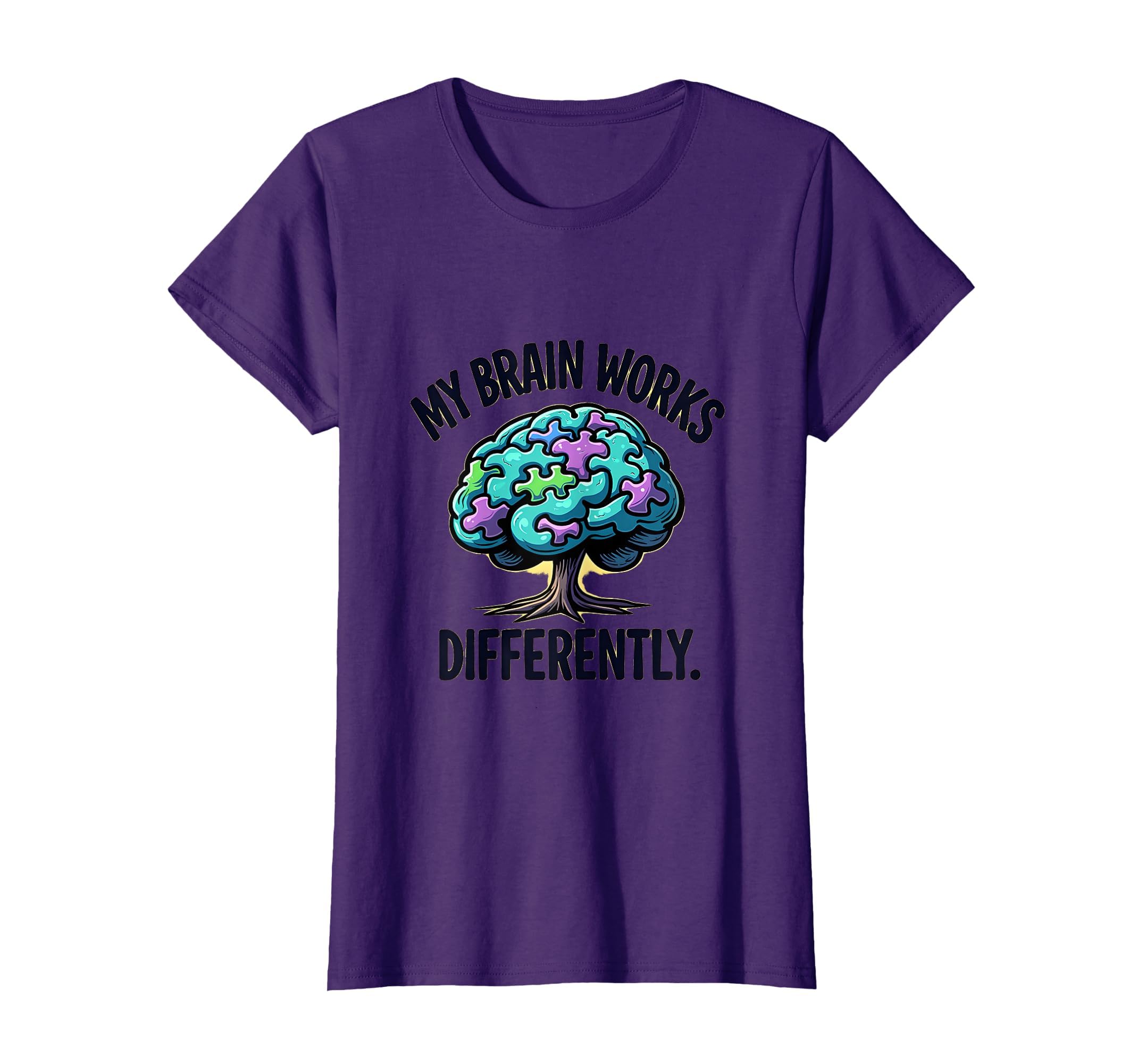 My Brain Works Differently Autism Awareness T-Shirt - Graphic Print Unisex - T-Shirt, Sweatshirt, Hoodie