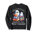 Bookish Ghost Reading Book Nerd Sweatshirt - Aesthetic Graphic for Adults - T-Shirt, Sweatshirt, Hoodie