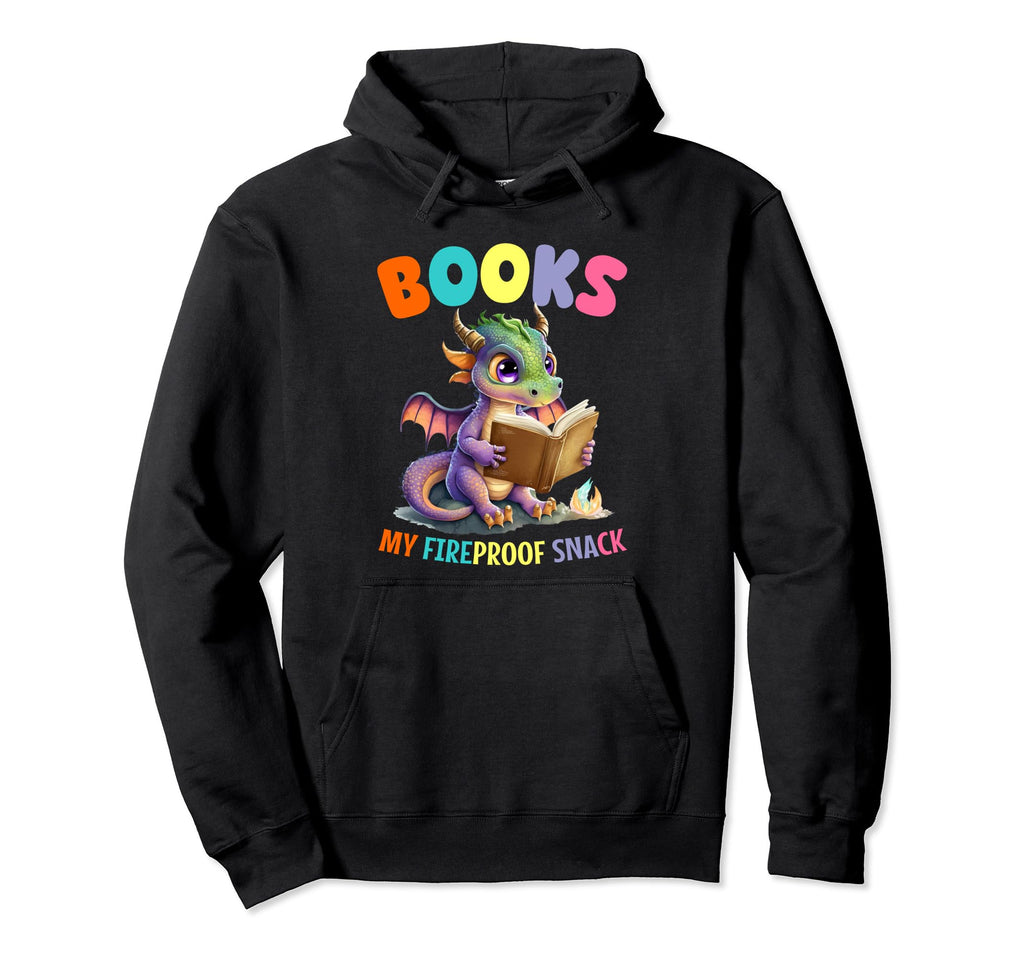 Book Dragon Reading Book Bookworm Hoodie - Minimalist Print Men Women - T-Shirt, Sweatshirt, Hoodie