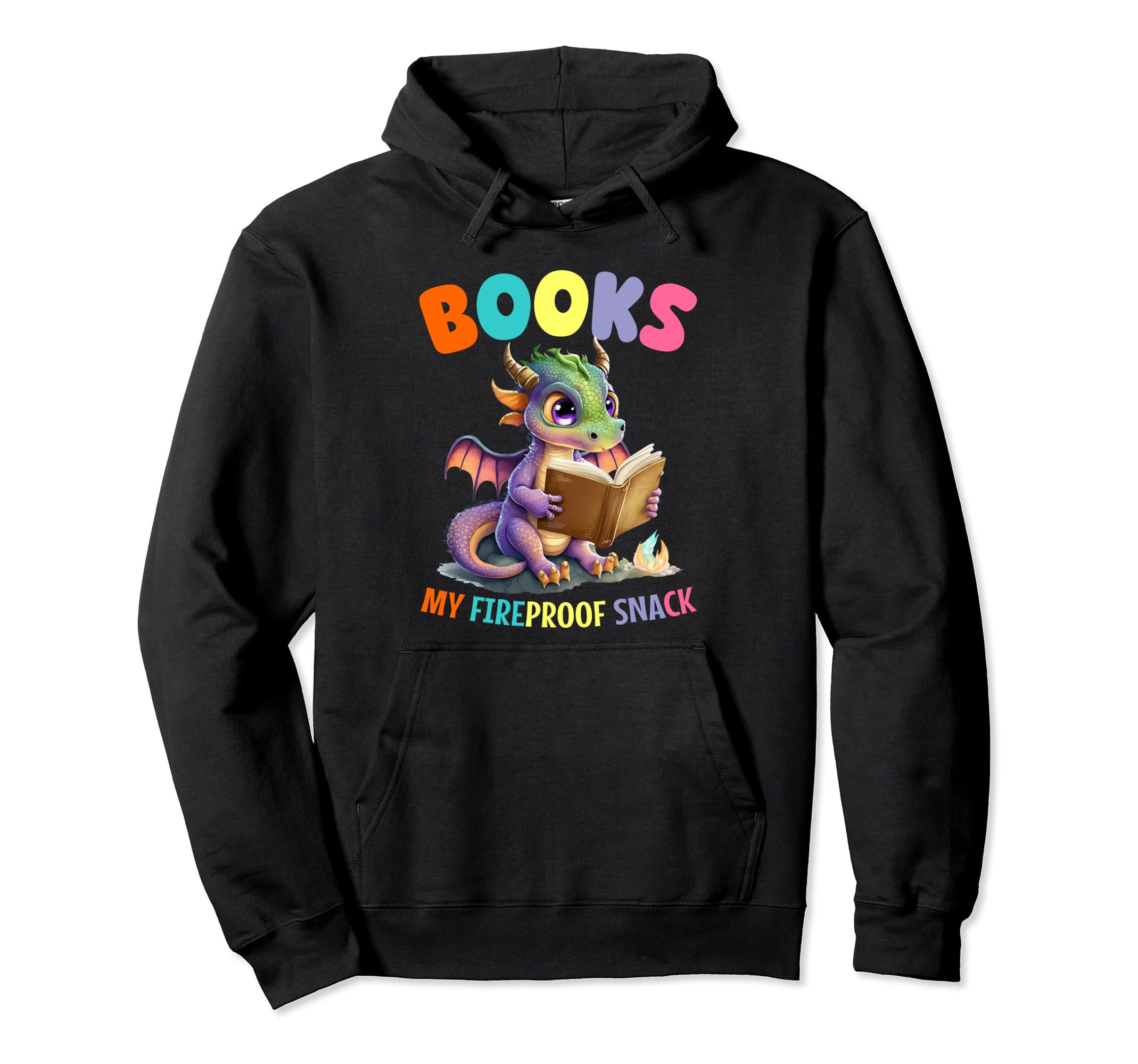 Book Dragon Reading Book Bookworm Hoodie - Minimalist Print Men Women - T-Shirt, Sweatshirt, Hoodie