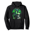 Dragon Reading Books Bookworm Hoodie - Streetwear Style for Adults - T-Shirt, Sweatshirt, Hoodie