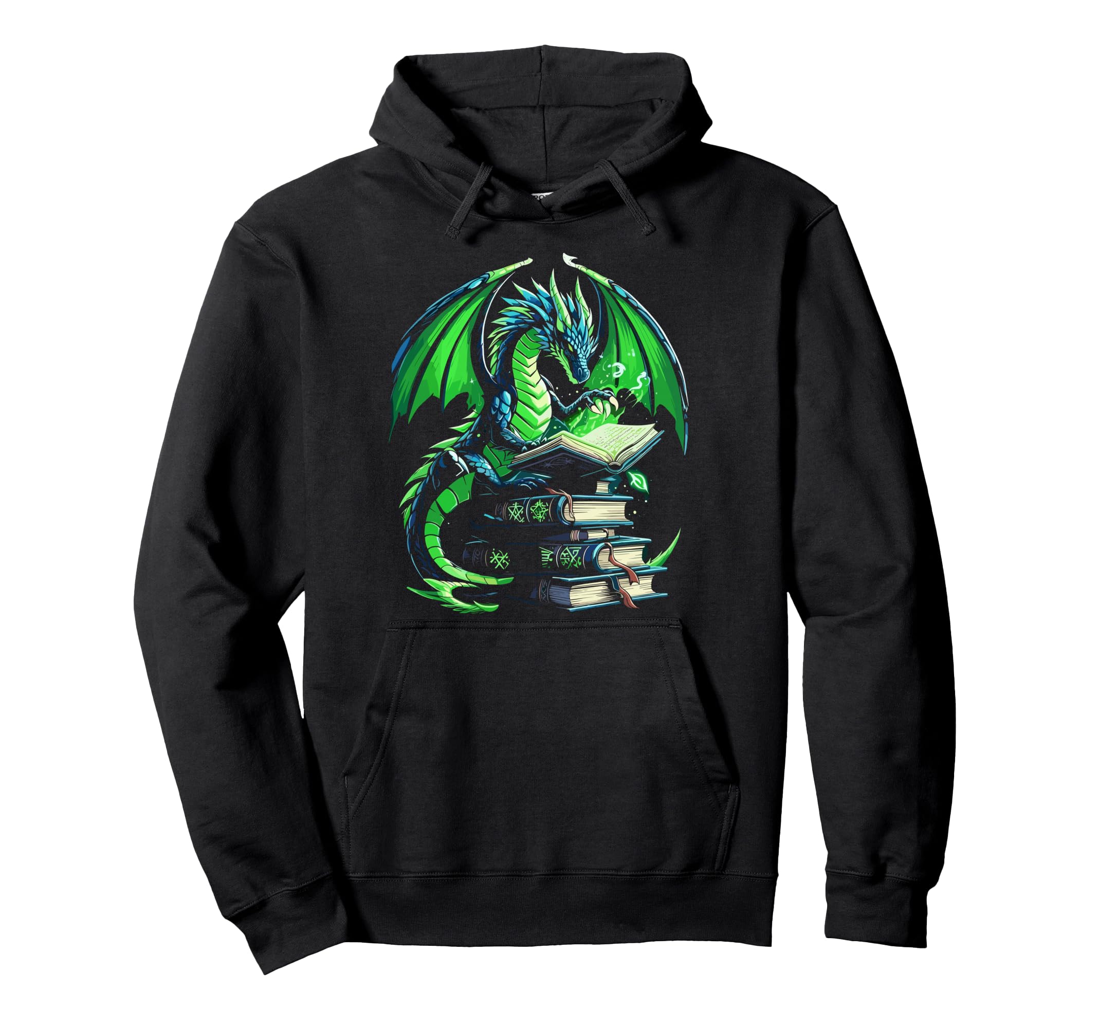 Dragon Reading Books Bookworm Hoodie - Streetwear Style for Adults - T-Shirt, Sweatshirt, Hoodie