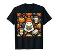 Ghost Reading Book Halloween Coffee T-Shirt - Aesthetic Graphic Men Women - T-Shirt, Sweatshirt, Hoodie