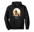 Minimalist Zen Art Walk Peace Monks Hoodie - Fun Novelty Design Men Women - T-Shirt, Sweatshirt, Hoodie