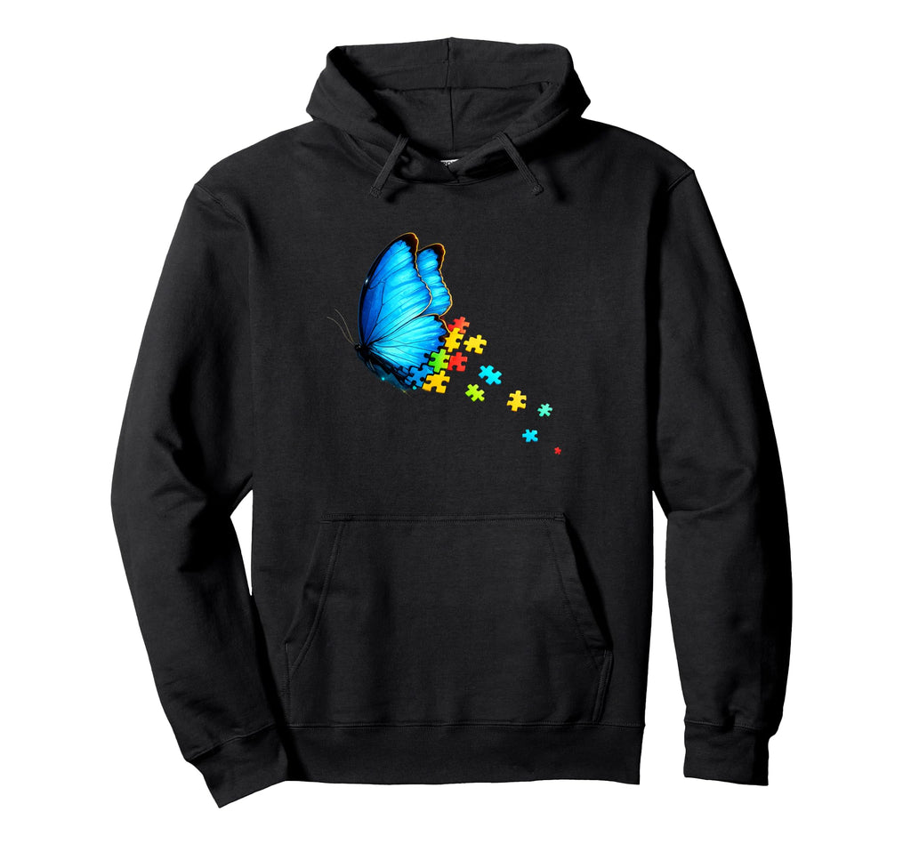 Autism Awareness Month Blue Butterfly Hoodie - Custom Art Print Men Women - T-Shirt, Sweatshirt, Hoodie