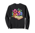 Open Book Wildflowers Sweatshirt - Fun Novelty Design Men Women - T-Shirt, Sweatshirt, Hoodie