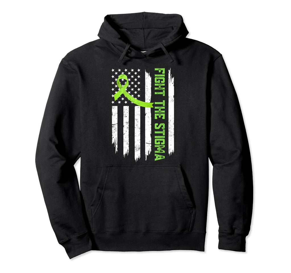 Fight Stigma American Flag Mental Hoodie - Casual Everyday Wear Men Women - T-Shirt, Sweatshirt, Hoodie
