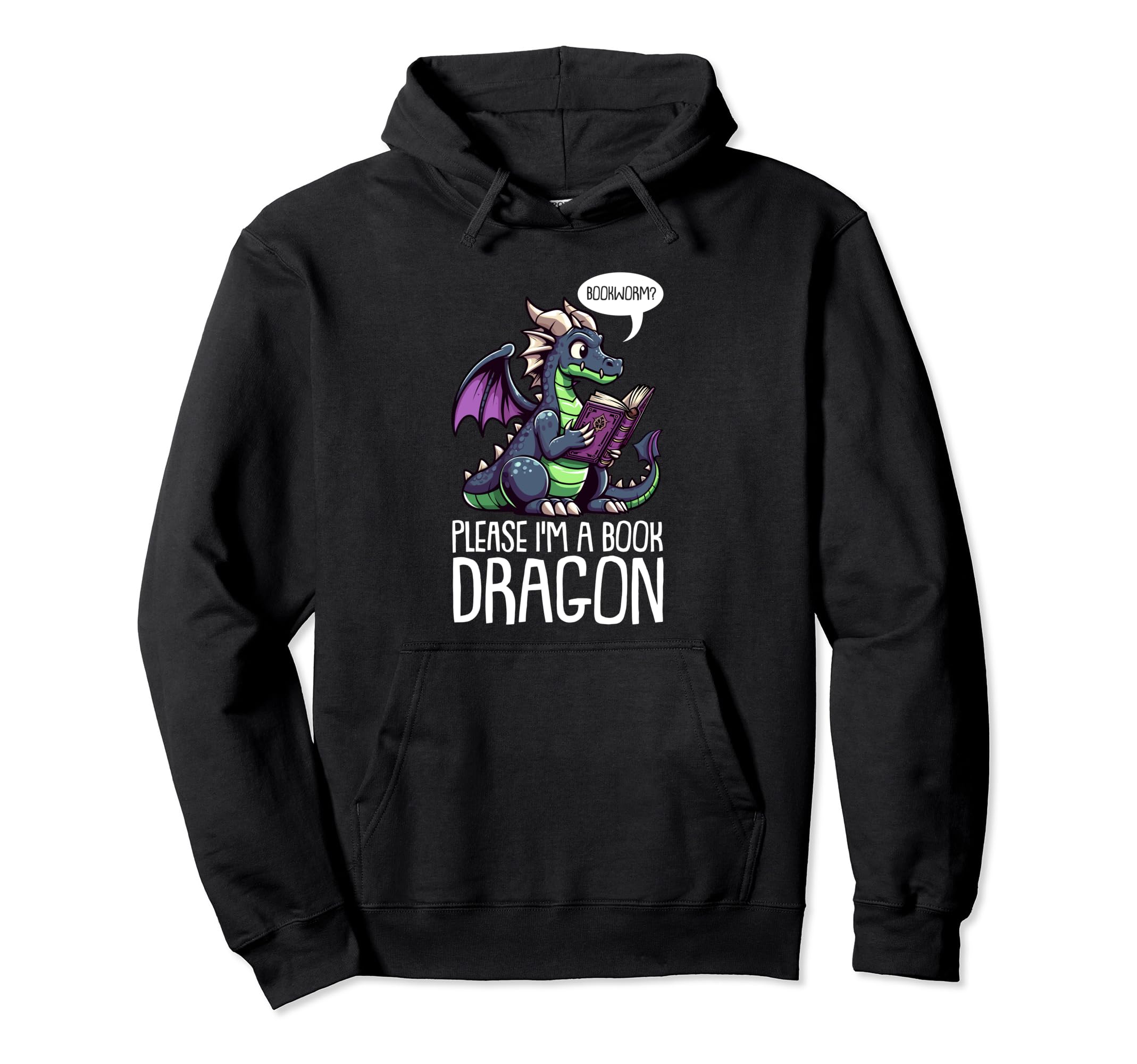 Bookworm Please Im Book Dragon Hoodie - Unique Graphic Men Women - T-Shirt, Sweatshirt, Hoodie