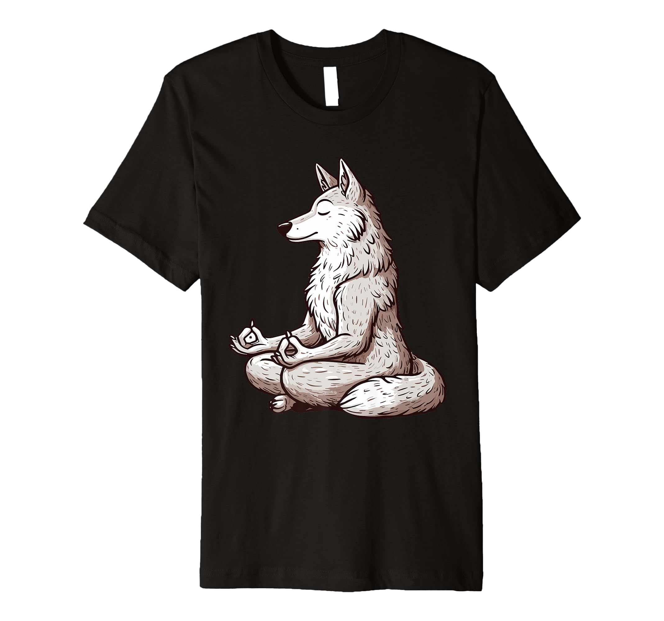 Meditation Wolf Yoga Pose Relaxing T-Shirt - Novelty Apparel Men Women - T-Shirt, Sweatshirt, Hoodie