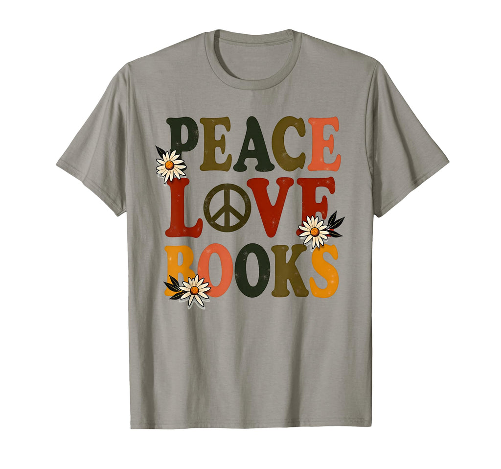 Peace Love Books Librarian Teacher T-Shirt - Fun Novelty Design for Adults - T-Shirt, Sweatshirt, Hoodie