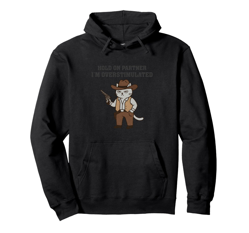 Western Cowboy Cat Hold Partner Im Hoodie - Custom Art Print for Adults - T-Shirt, Sweatshirt, Hoodie