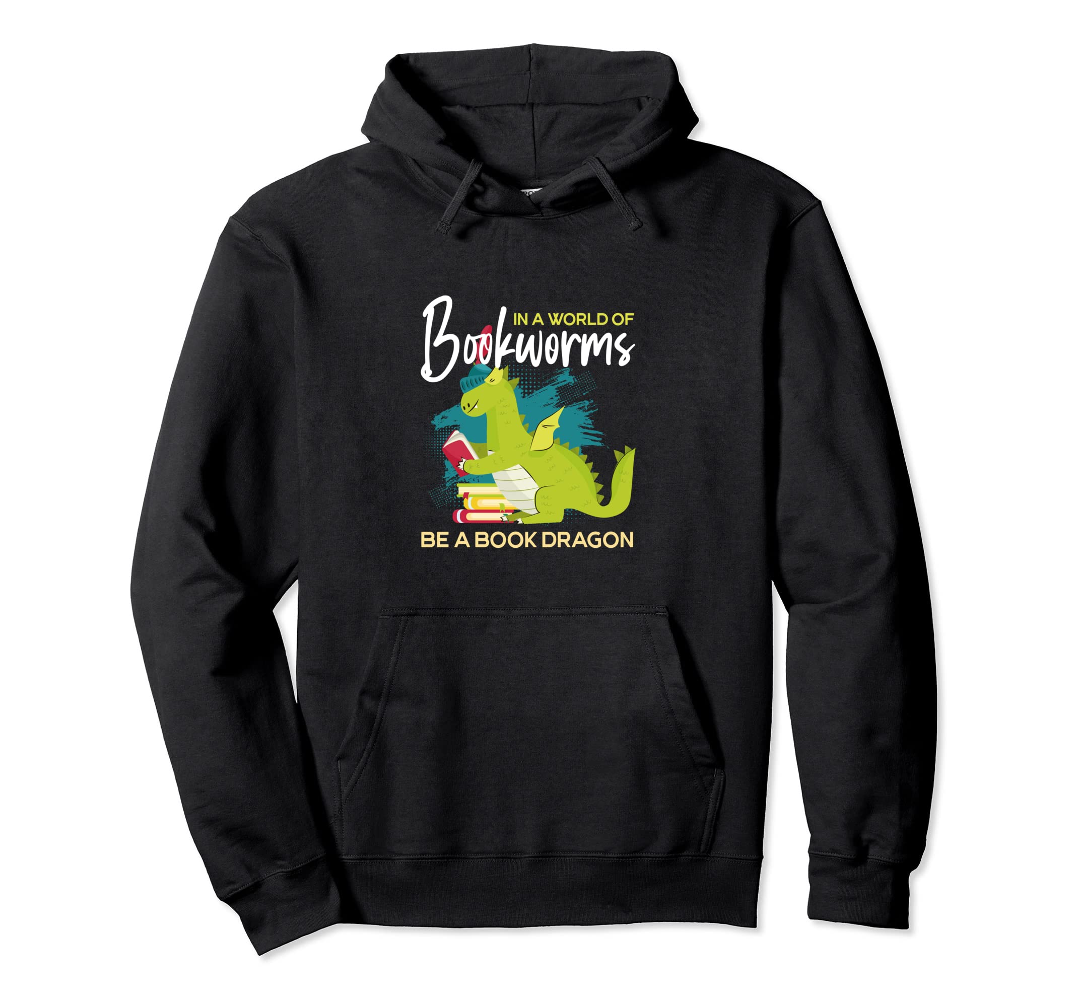 World Bookworms Be Book Dragon Hoodie - Minimalist Print Unisex - T-Shirt, Sweatshirt, Hoodie