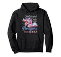 Just Who Loves Dragons And Books Hoodie - Graphic Print for Adults - T-Shirt, Sweatshirt, Hoodie
