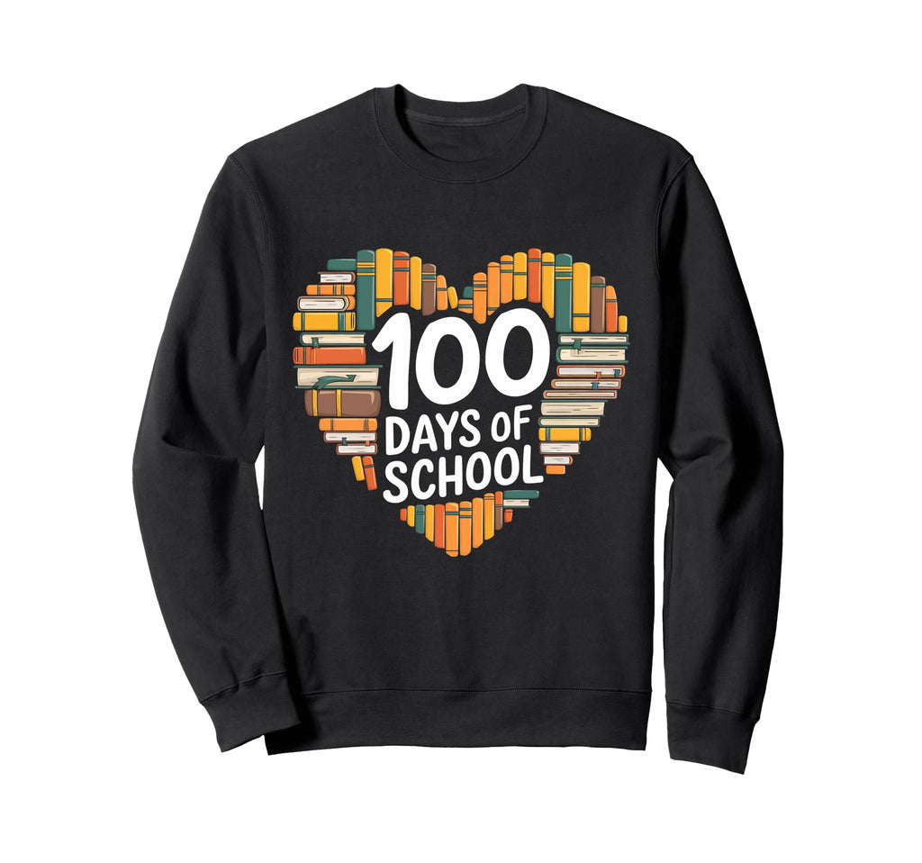 Reading Book Lover 100 Days School Sweatshirt - Aesthetic Graphic Men Women - T-Shirt, Sweatshirt, Hoodie