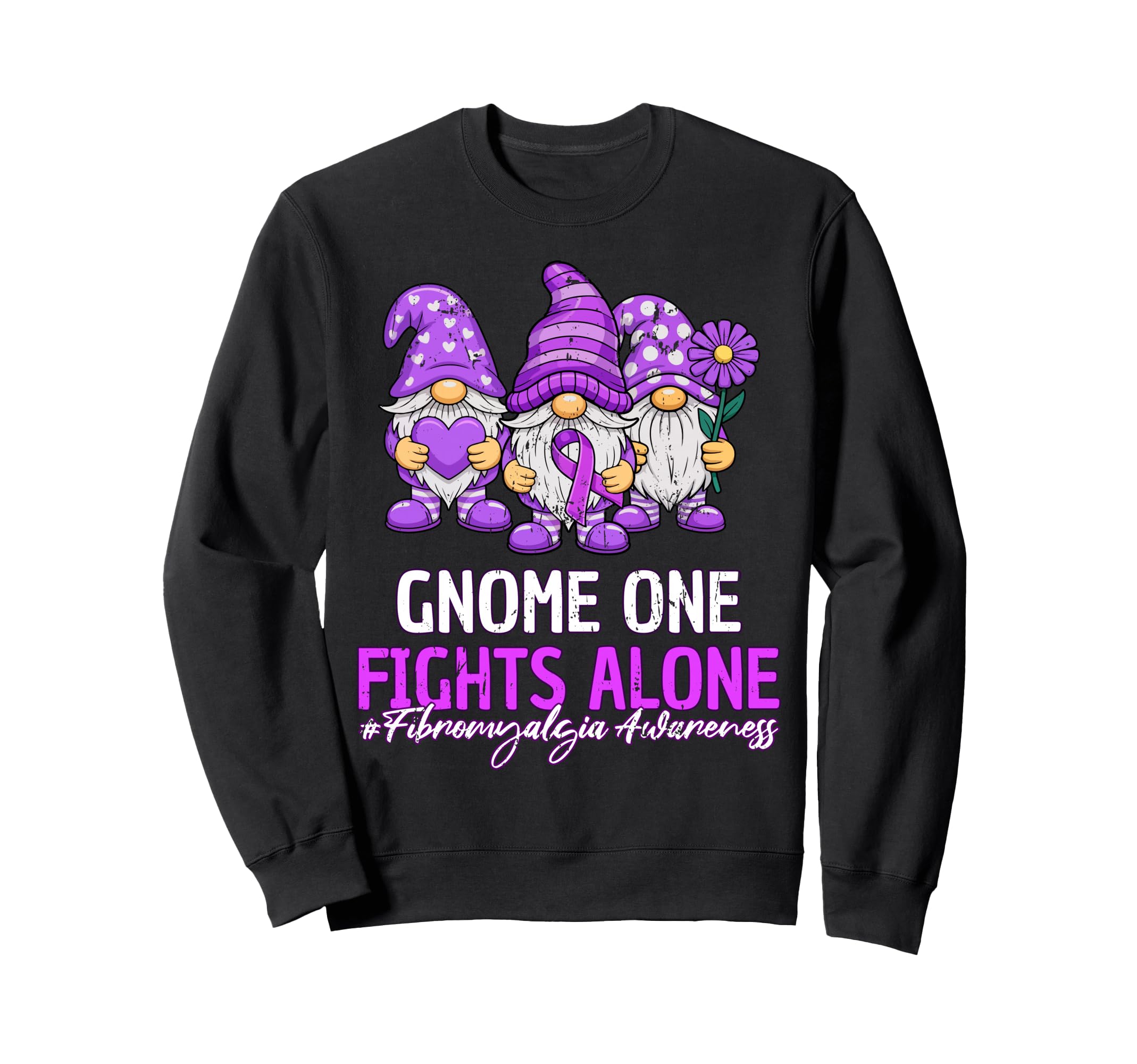 Fibromyalgia Awareness Gnome Fibro Sweatshirt - Streetwear Style Men Women - T-Shirt, Sweatshirt, Hoodie