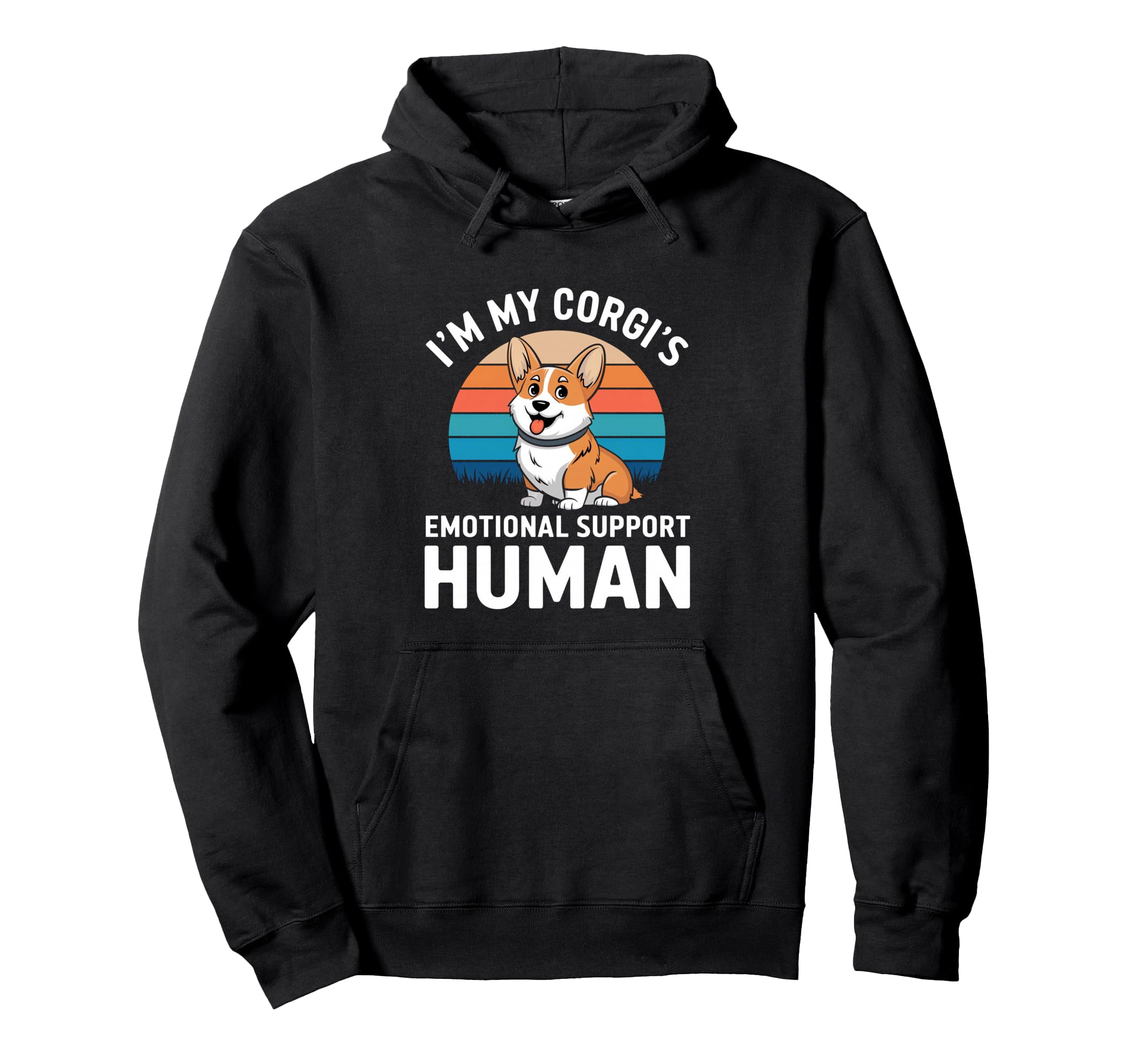 Im My Corgis Emotional Support Human Hoodie - Minimalist Print Unisex - T-Shirt, Sweatshirt, Hoodie