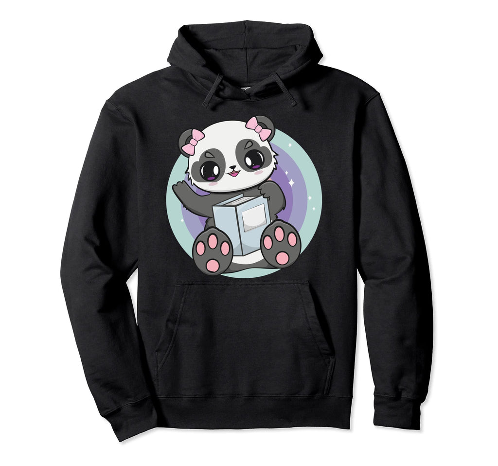 Panda Book And Bear Cub Bookworm Librarian Hoodie - Trendy Graphic Unisex - T-Shirt, Sweatshirt, Hoodie