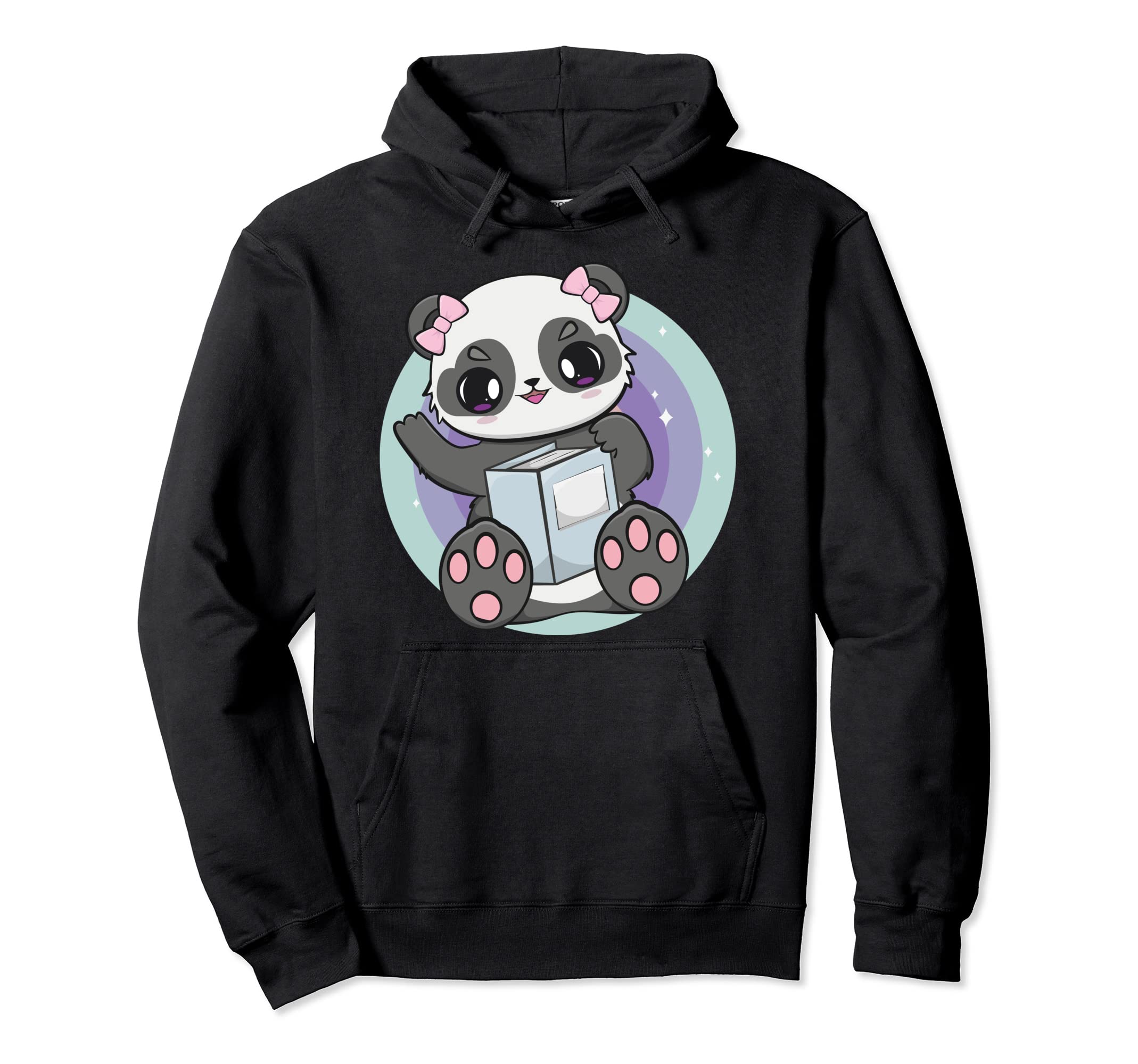 Panda Book And Bear Cub Bookworm Librarian Hoodie - Trendy Graphic Unisex - T-Shirt, Sweatshirt, Hoodie
