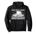 Every Day Should Be Library Day Read Book Hoodie - Minimalist Print Unisex - T-Shirt, Sweatshirt, Hoodie