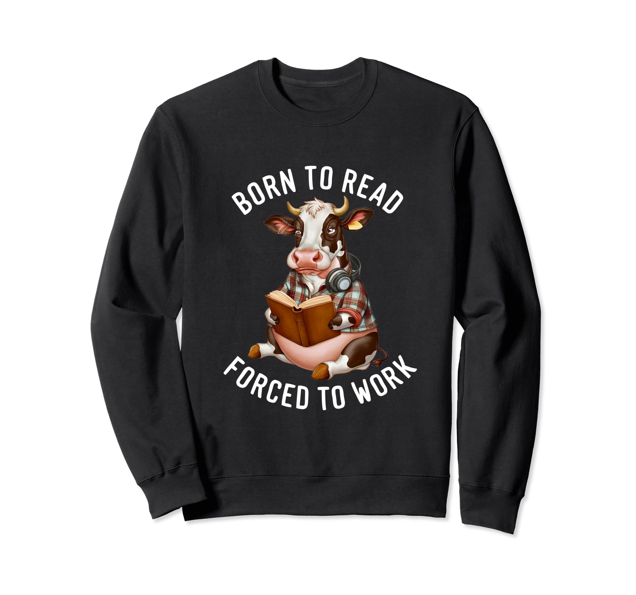 Funny Cow Wearing Headphones Sweatshirt - Novelty Apparel Men Women - T-Shirt, Sweatshirt, Hoodie