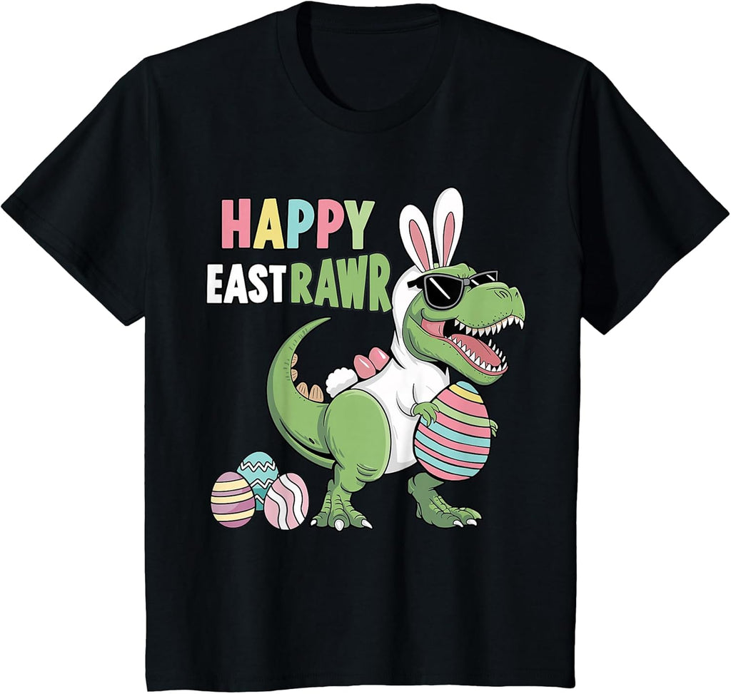 Happy easter dinosaur kids store Unisex T-shirt, Sweatshirt, Hoodie, Long Sleeve Tee - T-Shirt, Sweatshirt, Hoodie