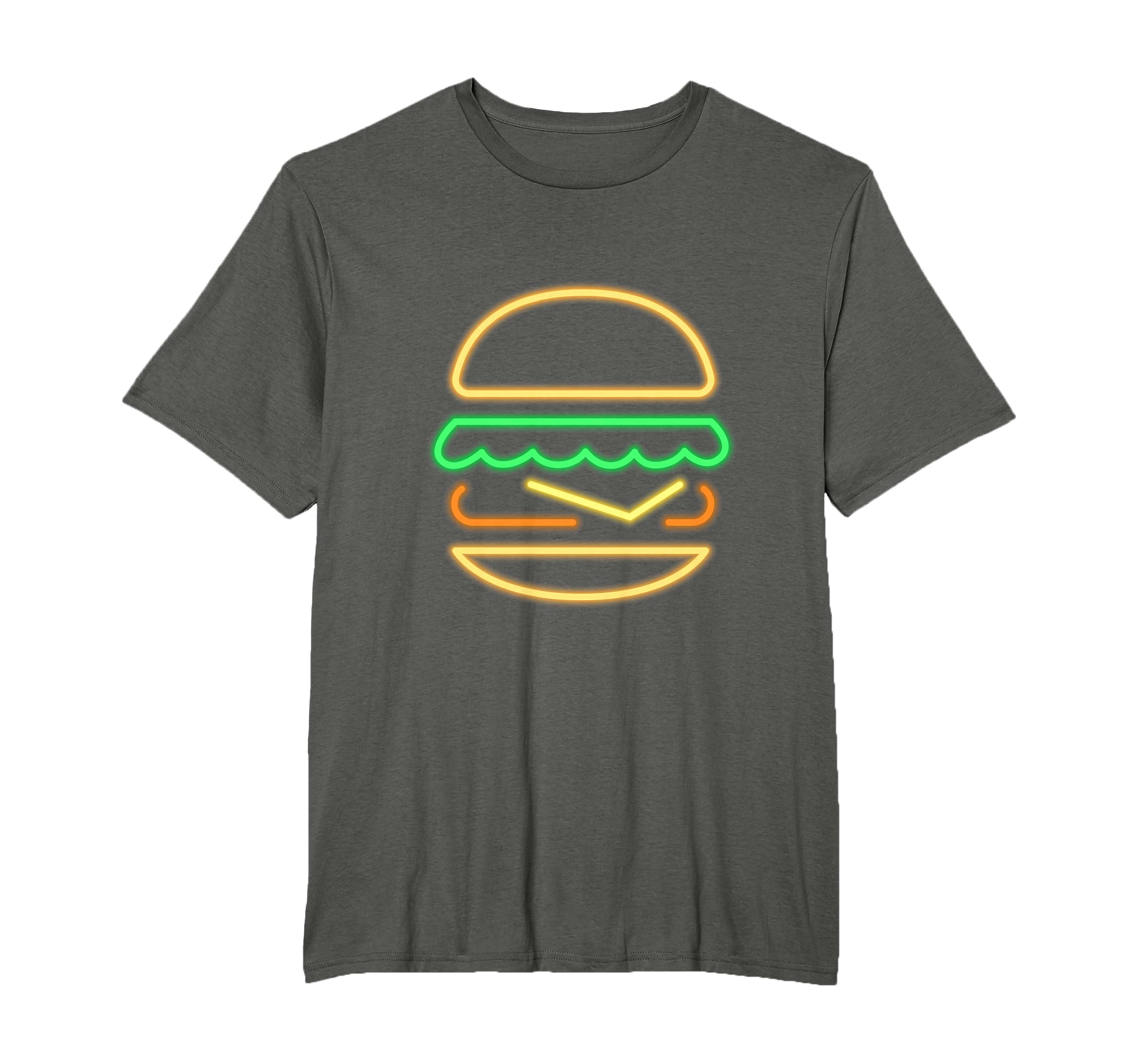 Burger Neon 80S Neon Sign T-Shirt - Novelty Apparel Men Women - T-Shirt, Sweatshirt, Hoodie