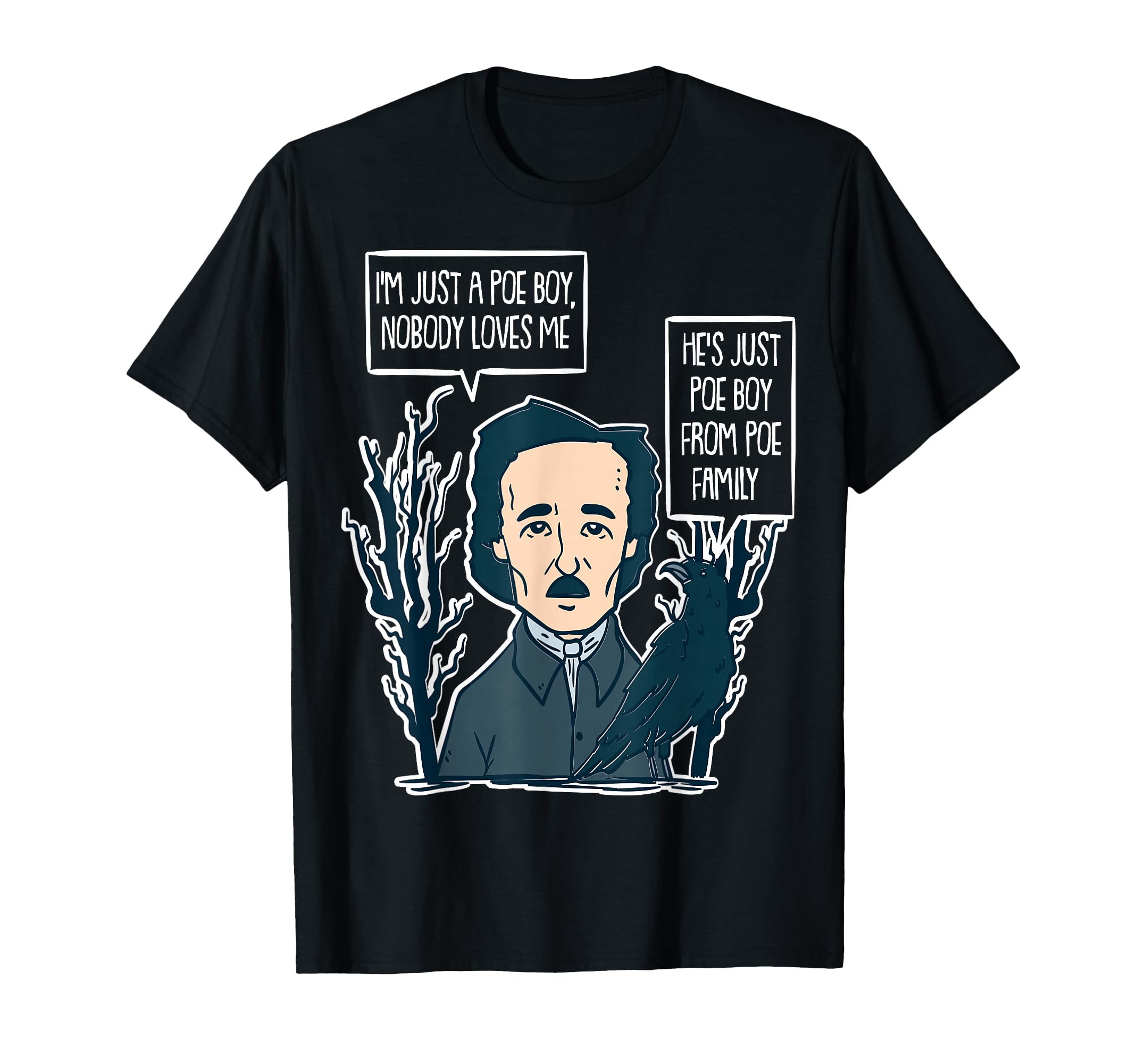 Edgar Allan Poe Raven Gothic T-Shirt - Unique Graphic for Adults - T-Shirt, Sweatshirt, Hoodie