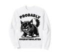 Probably Overstimulated Funny Cat Sweatshirt - Custom Art Print Unisex - T-Shirt, Sweatshirt, Hoodie