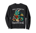 Easily Distracted Dragon And Books Nerds Sweatshirt - Graphic Print Unisex - T-Shirt, Sweatshirt, Hoodie