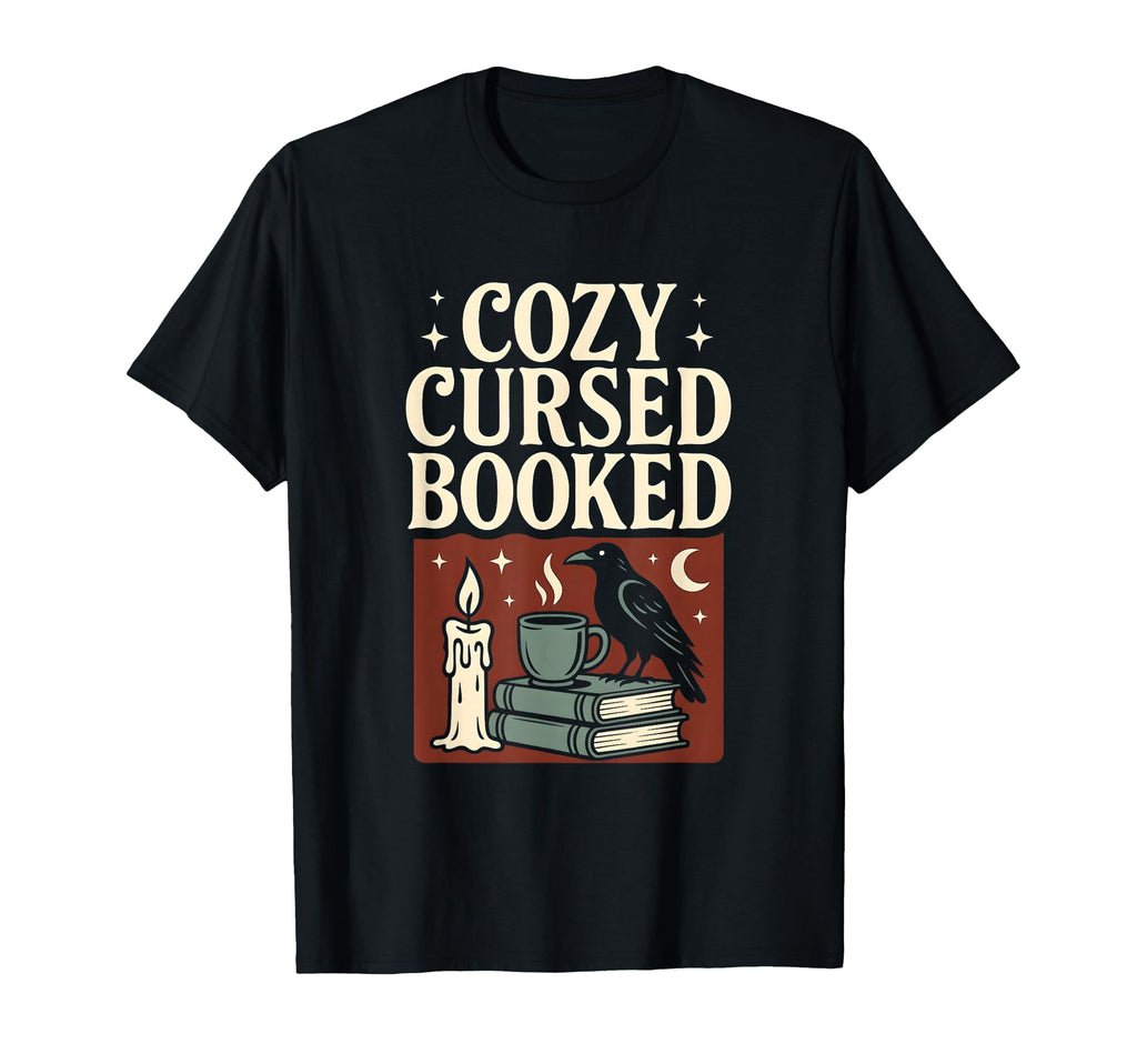 Cozy Cursed Booked Gothic Book Lover T-Shirt - Custom Art Print Men Women - T-Shirt, Sweatshirt, Hoodie