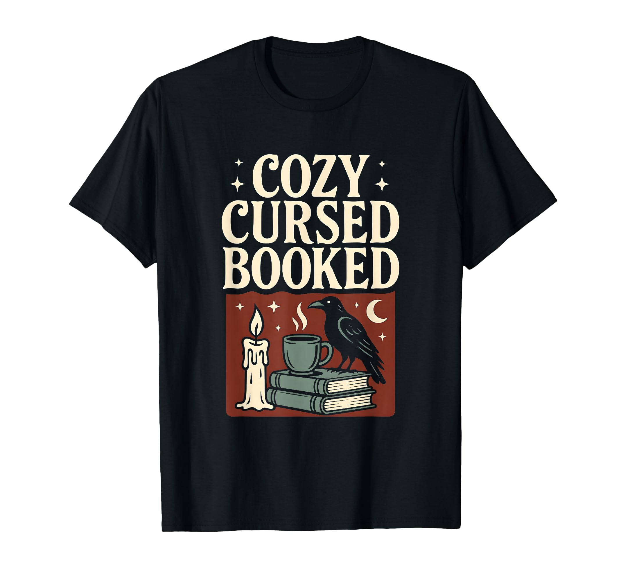 Cozy Cursed Booked Gothic Book Lover T-Shirt - Custom Art Print Men Women - T-Shirt, Sweatshirt, Hoodie