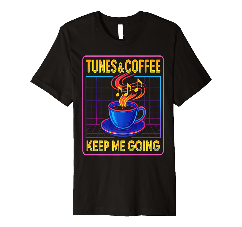 Digital Tunes Coffee Keep Me Going T-Shirt - Fun Novelty Design for Adults - T-Shirt, Sweatshirt, Hoodie