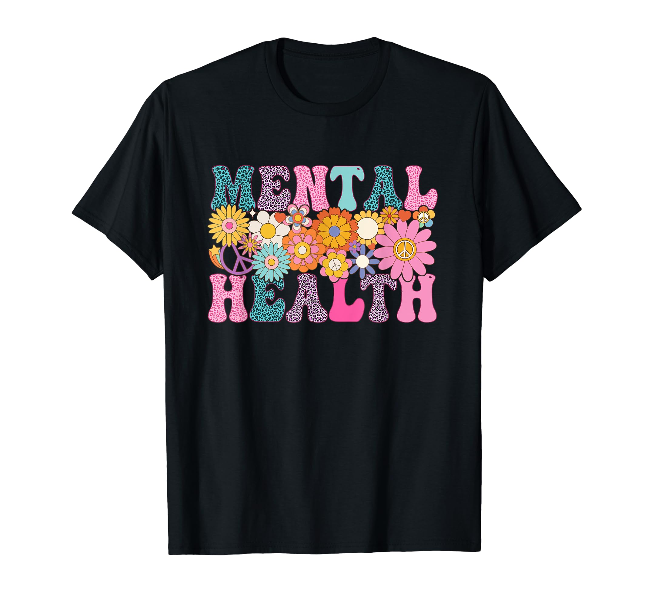 Mental Health Week Groovy Leopard T-Shirt - Novelty Apparel Unisex - T-Shirt, Sweatshirt, Hoodie